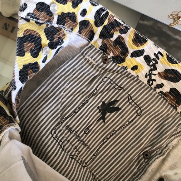 One Teaspoon Leopard Bandits Denim Cutoff Shorts - Picture 3 of 8